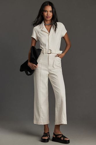 Anessa Cropped Wide-Leg Jumpsuit en White, taille: Uk 16 chez Anthropologie - PAIGE - Modalova