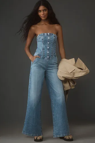 Combinaison bandeau style corset en denim en , taille: Uk 10 chez Anthropologie - Pilcro - Modalova