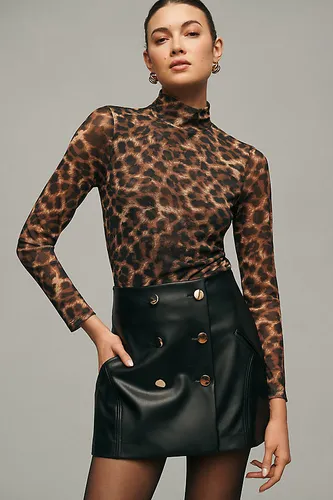 Jupe-short Boutonnée Hourglass en Black, taille: Uk 6 chez Anthropologie - Maeve - Modalova
