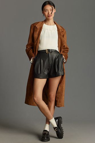 Shorts en Simili Cuir avec Revers en Black, taille: Uk 6 chez Anthropologie - Maeve - Modalova