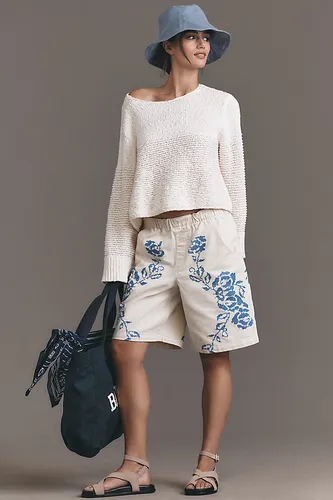 Embroidered Pull-On Bermuda Shorts, taille: XS chez Anthropologie - Pilcro - Modalova