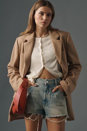 Short en denim effiloché taille haute en , taille: 24 chez Anthropologie - Pilcro - Modalova