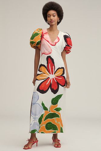 Robe longue à manches bouffantes et coupe évasée en taille: M - By Anthropologie - Modalova