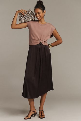 Robe Mi-Longue Tricotée à Deux Pièces Manches Courtes Par Anthropologie par en taille: XS - By Anthropologie - Modalova