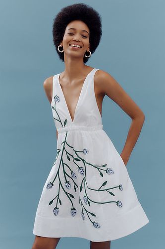 Robe Babydoll Fraise Mini Sans Manches Col en V en Coton taille: M chez Anthropologie - Maeve - Modalova