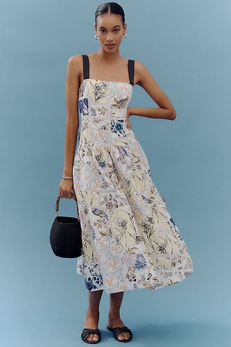 Robe mi-longue sans manches en coton à encolure carrée et imprimé carrelage en Yellow taille: XS chez Anthropologie - Maeve - Modalova