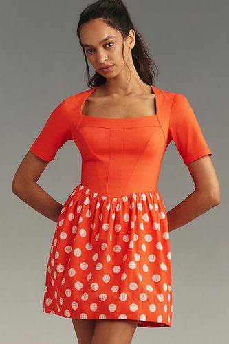 Robe courte à manches courtes et encolure carrée en Red, taille: XS chez Anthropologie - Maeve - Modalova