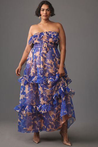 Robe longue à volants sans bretelles taille: XS - By Anthropologie - Modalova