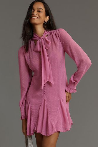 Par Anthropologie Robe Mini Swing à Manches Longues et Col Noué par en Pink taille: 7 - By Anthropologie - Modalova