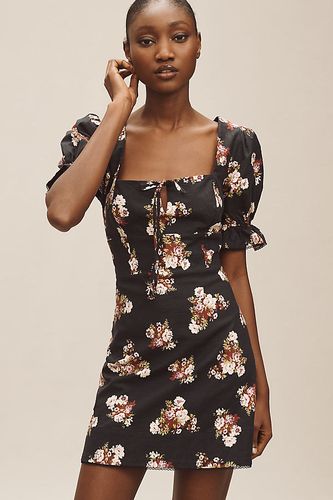Puff-Sleeve Slim Linen Mini Dress taille: XS chez Anthropologie - Maeve - Modalova