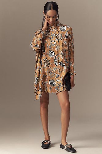 Robe chemise courte imprimée à manches longues en Brown taille: 2XS chez Anthropologie - Corey Lynn Calter - Modalova