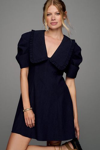 Short-Sleeve Collared Printed Mini Dress en Blue, taille: Uk 6 - By Anthropologie - Modalova