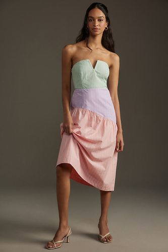 Colourblock Strapless Midi Dress, taille: XS chez Anthropologie - Maeve - Modalova