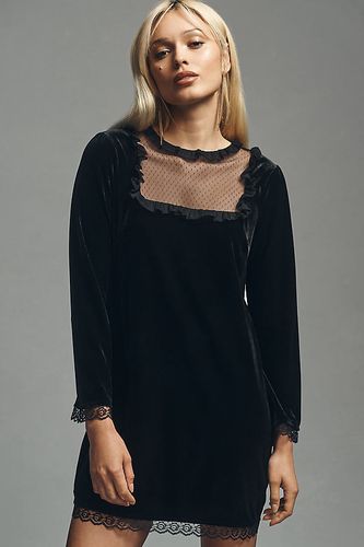 Robe Mini en Velours Maille Manches Longues en Black taille: S chez Anthropologie - Maeve - Modalova