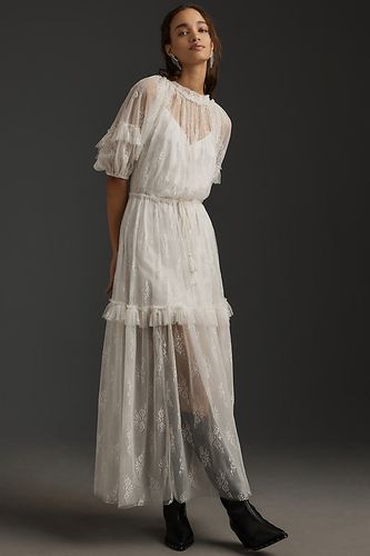 Laissez-Moi Être Robe Maxi Volants Manches Courtes par en White taille: L chez Anthropologie - Let Me Be - Modalova