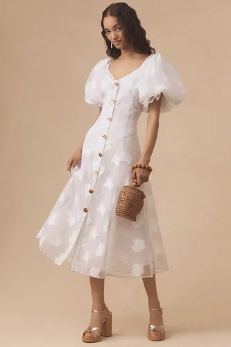 Robe mi-longue transparente à manches bouffantes en taille: XS chez Anthropologie - Let Me Be - Modalova