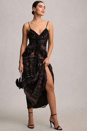 Robe midi imprimée à volant et col en V , taille: S chez Anthropologie - Let Me Be - Modalova