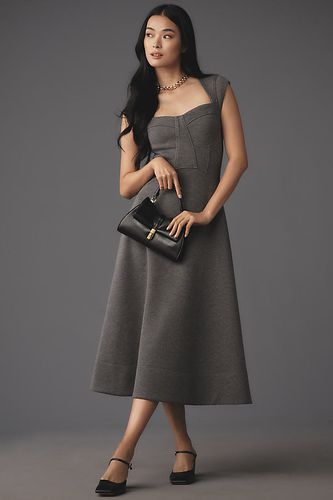 Robe Midi Scuba Décolleté en Caur Chinée Par Anthropologie par taille: XS - By Anthropologie - Modalova