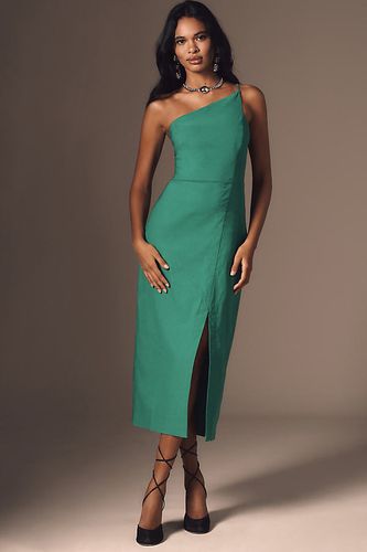 One-Shoulder Slim Midi Dress en Green taille: XL - By Anthropologie - Modalova