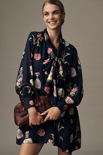 Robe Mini Florale à Manches Longues et Naud Lavallière en taille: 2XS chez Anthropologie - Maeve - Modalova