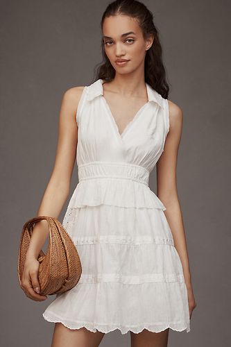 Robe Mini Volantée à Col Halter en White taille: S - By Anthropologie - Modalova