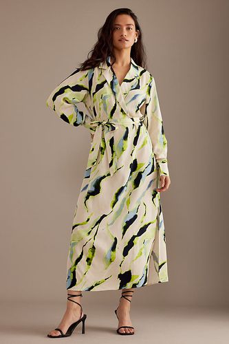 Robe chemise portefeuille midi Lilian en Green taille: Uk 10 chez Anthropologie - Selected Femme - Modalova