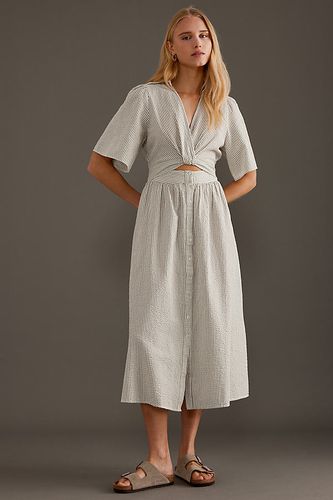 Vittoria Robe Midi à Rayures à Manches Courtes en White taille: Uk 6 chez Anthropologie - Selected Femme - Modalova