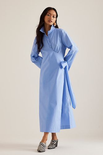 Robe Chemise Enveloppante Manches Longues Aviana en Blue taille: Uk 8 chez Anthropologie - Selected Femme - Modalova