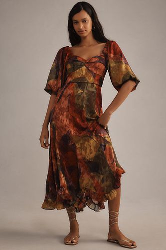 Robe midi à torsade sur le devant, manches à volant et ourlet à volant taille: 7 chez Anthropologie - Hutch - Modalova