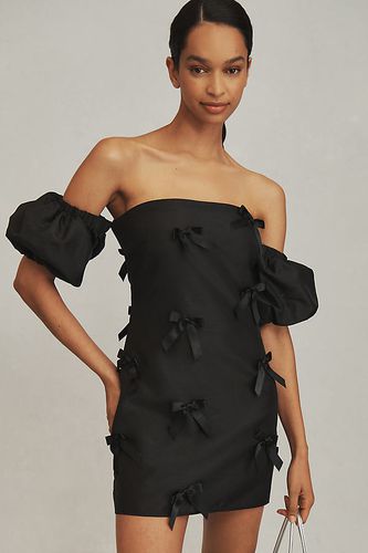 Robe Mini Noeud Épaules Dénudées en Black taille: XS chez Anthropologie - Hutch - Modalova