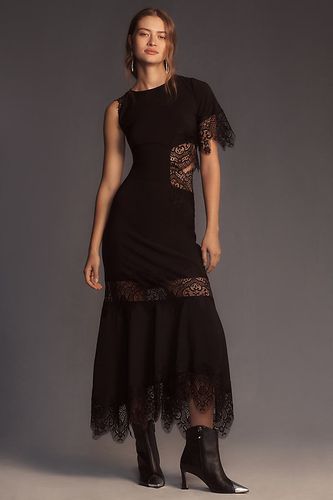 Robe longue bohème asymétrique avec dentèle ajourée en Black, taille: XS chez Anthropologie - Hutch - Modalova