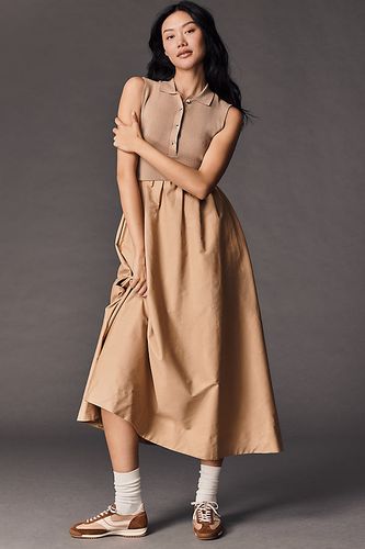 Robe sans manches à col polo en Beige taille: S - By Anthropologie - Modalova