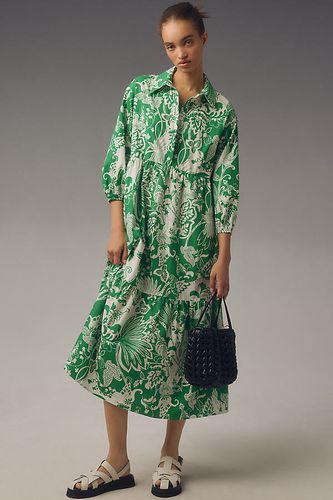 Robe chemise midi Bettina en Green taille: XS chez Anthropologie - Maeve - Modalova