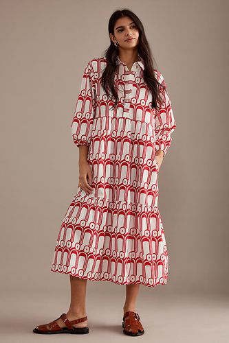 The Bettina Tiered Midi Shirt Dress by taille: XS chez Anthropologie - Maeve - Modalova