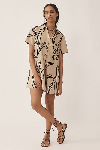 Short-Sleeve Swing Tunic Mini Dress en Beige taille: M - By Anthropologie - Modalova
