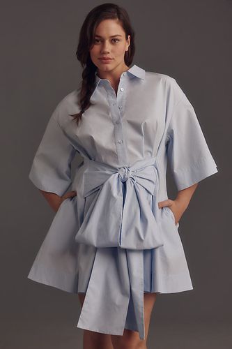 Robe chemise portefeuille courte à manches courtes en Blue, taille: 2 X chez Anthropologie - Mare Mare - Modalova