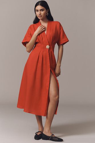 La Robe Chemise Plissée Tobie à Boutons par : Édition Lin en taille: 1 X chez Anthropologie - Exquise - Modalova