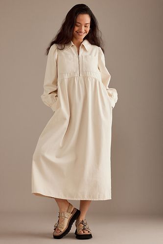 Robe midi à manches longues en denim en White, taille: Uk 10 chez Anthropologie - ALIGNE - Modalova