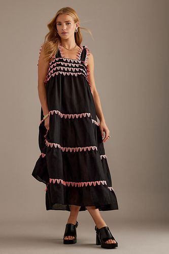 Robe mi-longue en lin sans manches Kelly en Black taille: S chez Anthropologie - Celia B - Modalova