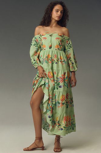 Robe Midi Florale Étagée Épaules Dénudées taille: XS chez Anthropologie - Farm Rio - Modalova