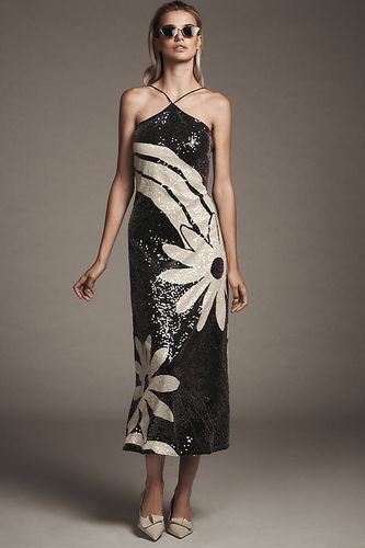 Robe Midi Colonne à Sequins et Col Halter taille: 2XS chez Anthropologie - Farm Rio - Modalova