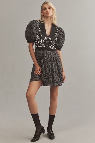 Robe Mini Boutonnée Manches Courtes Par Anthropologie par en Black taille: Uk 6 - By Anthropologie - Modalova