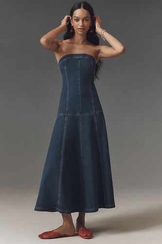 Strapless Drop-Waist Denim Midi Dress en taille: XL chez Anthropologie - Pilcro - Modalova