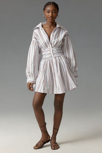 Robe Mini A-Line à Col Manches Longues Par Anthropologie par en Blue taille: XS - By Anthropologie - Modalova