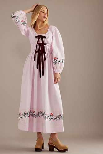 Robe Midi Dakota Naud Prune Garance par en Pink taille: Uk 6 chez Anthropologie - Damson Madder - Modalova