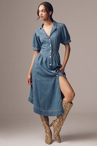 Robe Chemise en Denim Mi-Longue Manches Courtes en taille: Uk 6 chez Anthropologie - Pilcro - Modalova