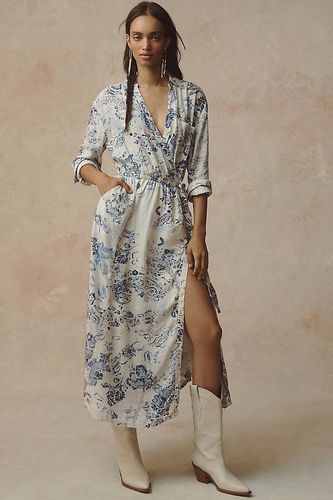 Robe Portefeuille Mi-Longue en Lin Col V taille: XS chez Anthropologie - Pilcro - Modalova