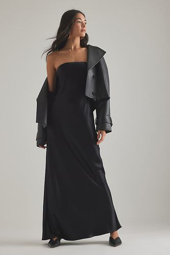 The Fleur Strapless Satin Maxi Slip Dress en Black, taille: Uk 8 chez - Anthropologie - Modalova