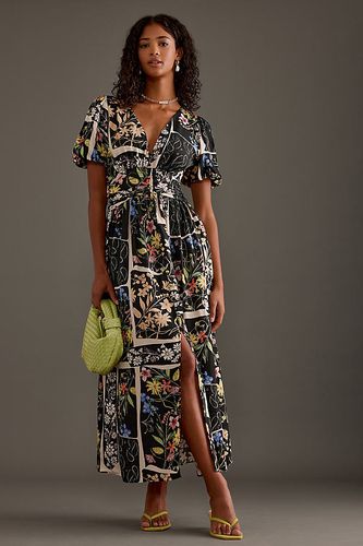 Robe mi-longue à patchwork floral et manches bouffantes Katerina par taille: Uk 6 - By Anthropologie - Modalova