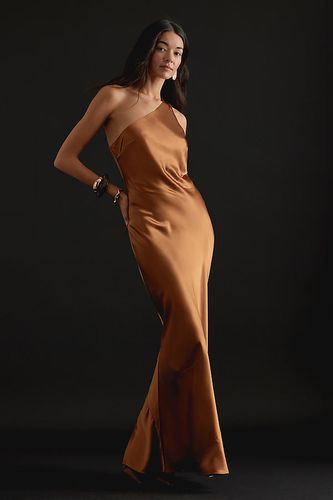 Robe Longue Asymétrique en Satin en Brown taille: Uk 8 chez - Anthropologie - Modalova